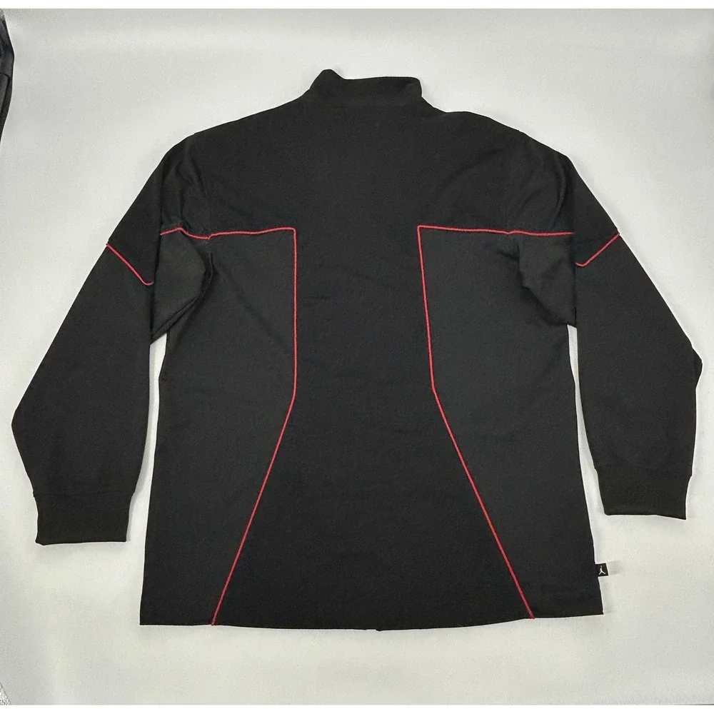 Jordan‎ Track Jacket Men Large Black Red Piping Jumpman Full Zip Mock Neck
